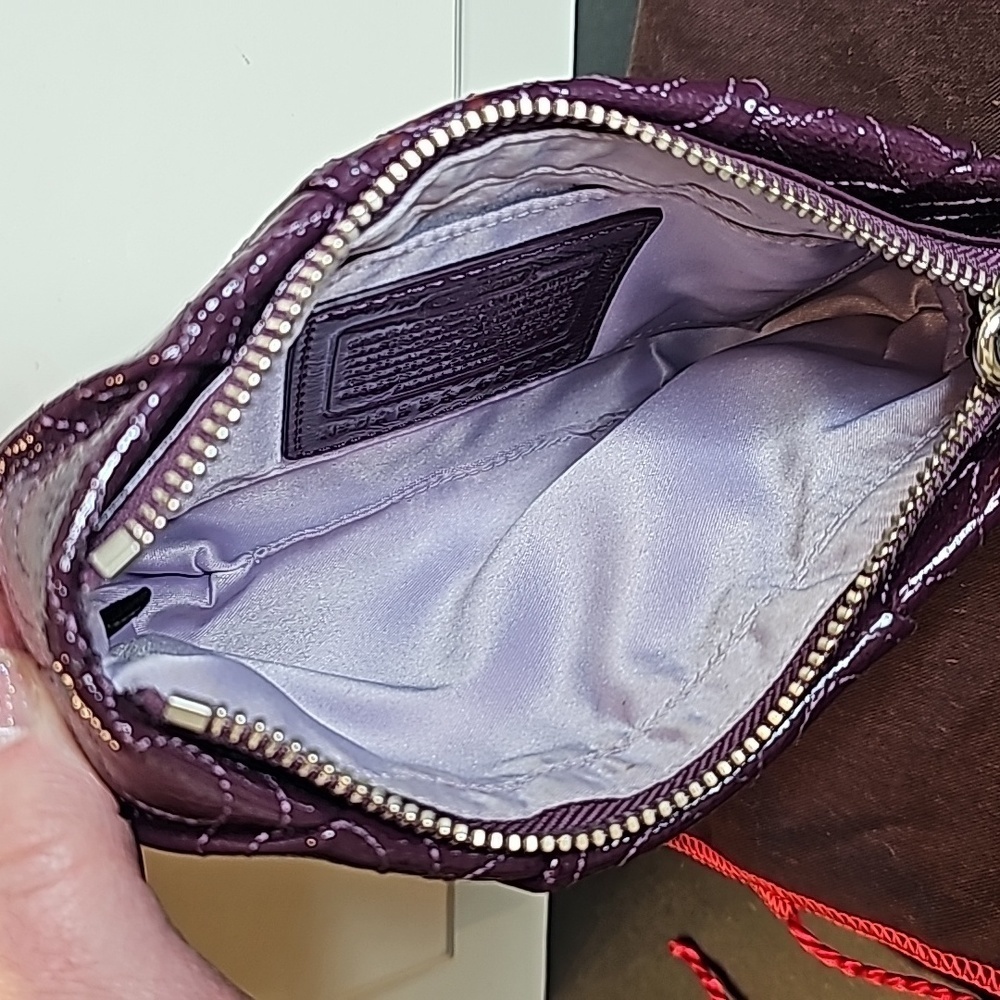 Coach Plumb Parent Leather "C" Pattern Wristlet -… - image 5